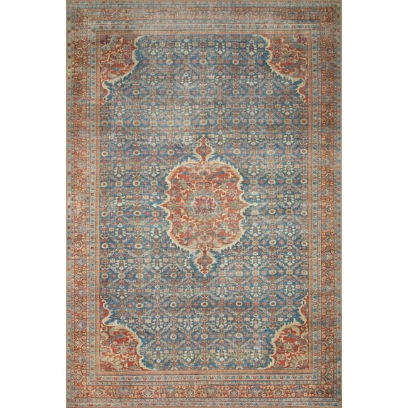Echo Loom Anabella Cobalt Blue / Spice 2'-0" x 5'-0" Accent Rug