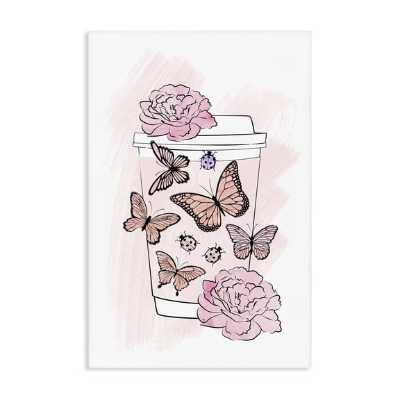 Stupell Industries Art Deco Romantic Coffee & Butterflies Canvas Art, 16 x 24, by Martina Pavlova