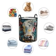 thumbnail image 4 of Balery Colorful Graffiti Cow Cesta de ropa redonda con asas, impermeable, independiente, para ropa, juguetes, dormitorio y familia-Medium, 4 of 6