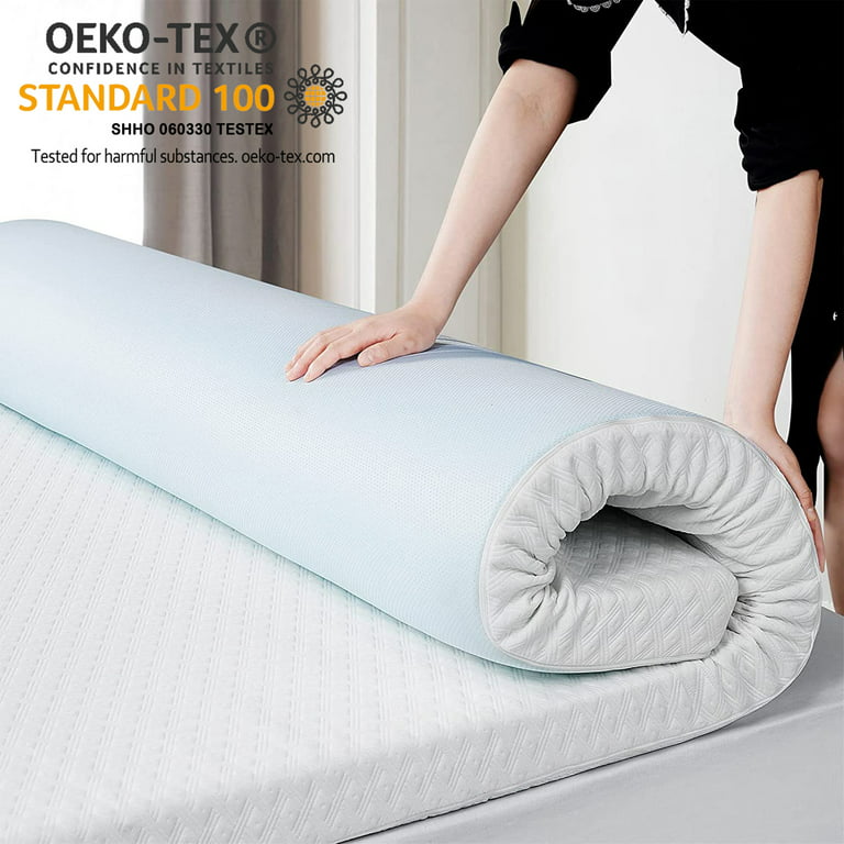 INGALIK 3 Inch Gel Memory Foam Mattress Topper Queen Size, Mattress Pad  Cover for Pressure Relief, Bed Topper with Removable Rayon Made from Bamboo