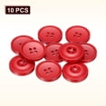 thumbnail image 3 of Uxcell 10pcs Sewing Button 20mm 4 Holes Resin Round Crafting Buttons, Deep Red, 3 of 6