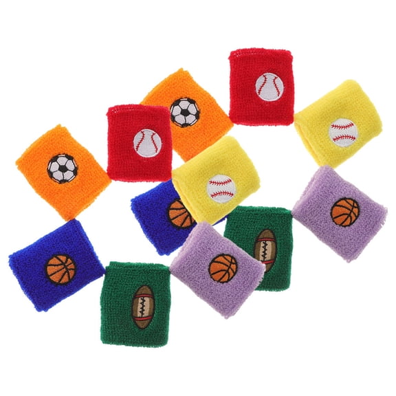 LOLIPPYY Sports Wrist Bands 12Pcs with Sweat Absorption for Kids Everyday Use for Fan Gear