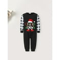 thumbnail image 6 of PaerPade Family Matching Christmas Pajamas Set Letter Print Tops Plaid Pants Holiday Sleepwear for Dad Mom Kids PJs, 6 of 10