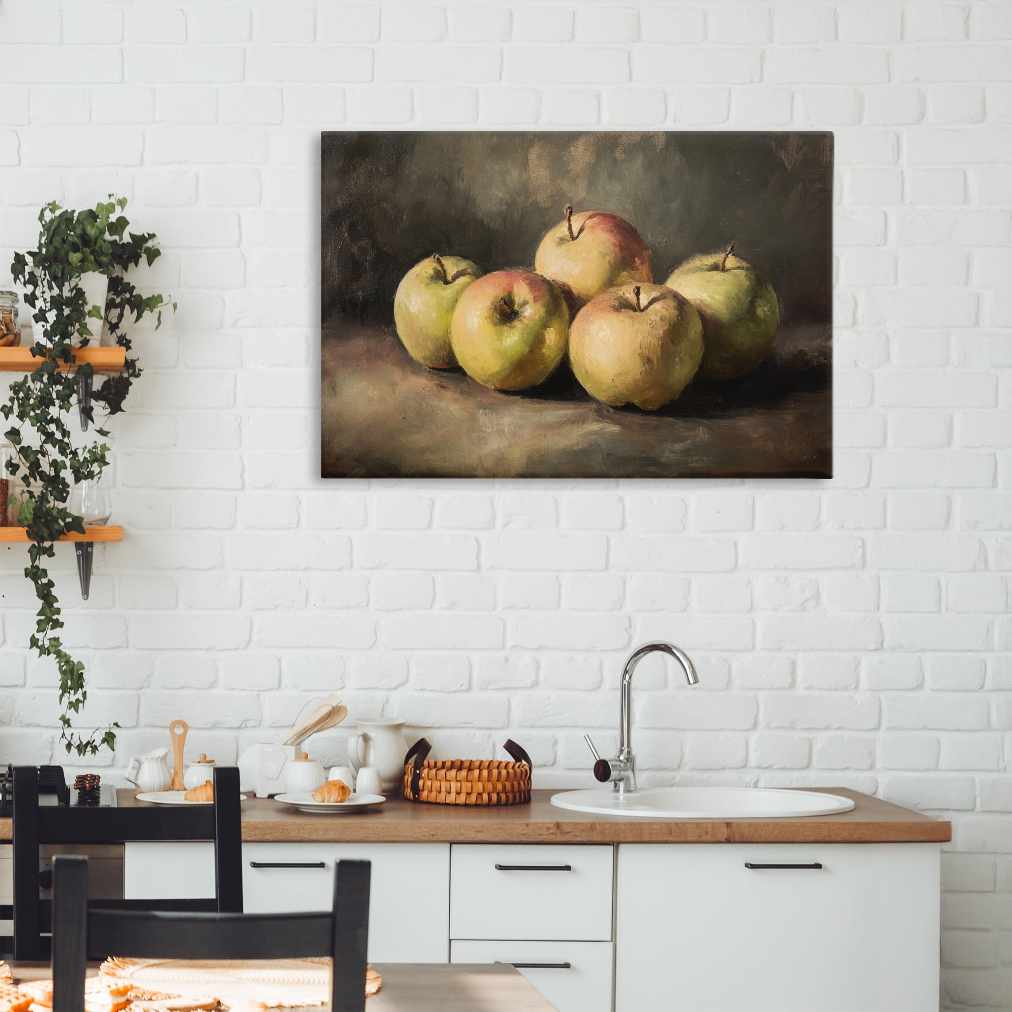 Stupell Industries Apples in Soft Shadow Canvas Wall Art, design by Petal Prints Design