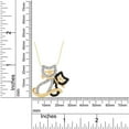 thumbnail image 4 of 1/6ct Black & White Diamond Double Cat Pendant 18" Necklace 14k Yellow Gold Finish, 4 of 4