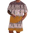 thumbnail image 6 of RUTAYY Men's Outfits Summer Casual Ice Cream Print Round Neck Short Sleeve Tee Shorts with Pocket Loose Fit Daily Wear Comfortable Elegant Holiday Clothing Sets, 6 of 6