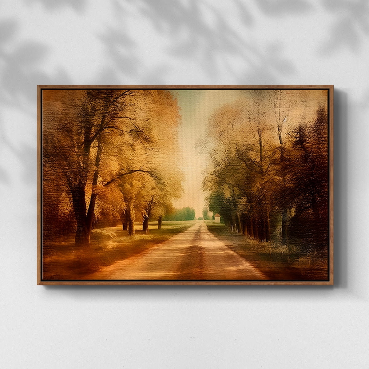 Vintage Landscape-CCXXXII By Wexford Home Framed in Walnut Wood Gallery Wrapped Canvas 25 in. x 37 in.