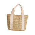 thumbnail image 1 of Bolso De Paja Para Mujer, Bohemio, Hecho A Mano, Para Uso Diario, Vacaciones, Viajes, Vacaciones, Informal, Correas Blancas Salvador  Bolso tejido a mano, 1 of 9