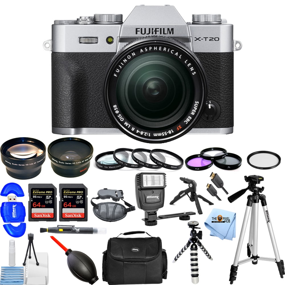 Fujifilm XT20 Mirrorless Digital Camera with 1855mm Lens (Silver) MEGA KIT