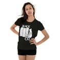 thumbnail image 4 of Black Cat Punk Rock Kitty Lovers Womens Fitted Plus Size Graphic Tee Brisco Brands 2X, 4 of 5