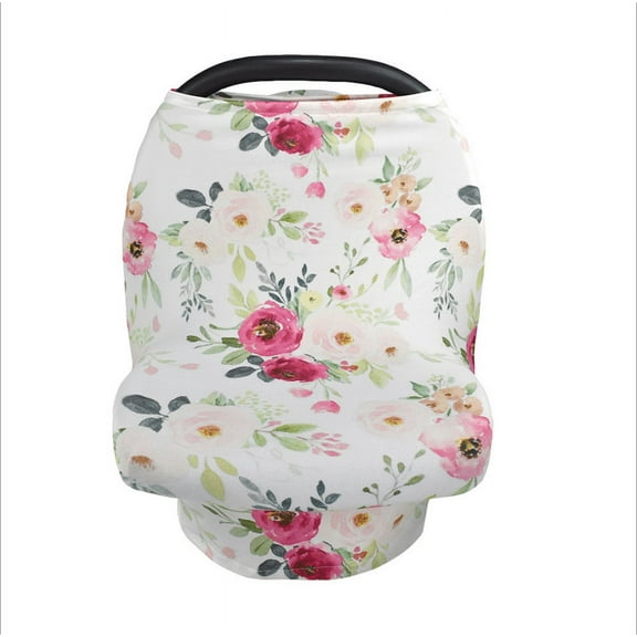 MesaSe Nursing Cover, Car Seat Canopy, Shopping Cart, High Chair, Stroller and Carseat Covers for Boys or Girls- Best Stretchy Infinity Scarf and Shawl- Multi Use Breastfeeding Cover-Retro Flower