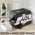 thumbnail image 2 of Stainless Steel Cat Litter Box with Lid – Fully Enclosed Large Litter Box for Big Cats, Odor Control with Magnetic Door, Easy Clean, Multi-Cat Durable Metal Pan (Black), 2 of 7