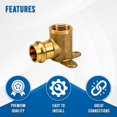 thumbnail image 2 of Propress Drop Ear Elbow - Pex 1/2" x 1/2" Female NPT Drop-ear Elbow -Copper Pro press Fitting - Copper Drop Ear Elbow - Solution for Quick Plumbing Installations (Pack of 20), 2 of 5