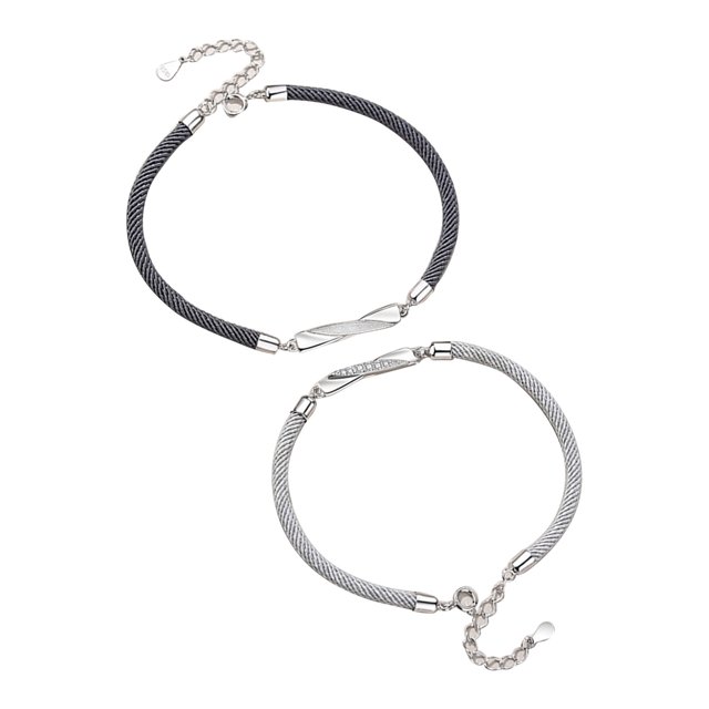Matching Bracelets Couple Woven Bracelet Simple Adjust Length for Daily Use ANGGREK Otros