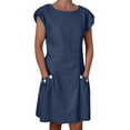 thumbnail image 2 of Tshirt Dress Women Summer Loose Fit Short Sleeve Crewneck Casual Mini Dresses with Pockets T Shirt Dresses for Women, 2 of 7