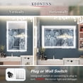 thumbnail image 6 of Keonjinn 48 x 30 inch LED Mirror Bathroom Mirror with Lights, Adjustable 3-Colors White/Warm/Natural Light, Wall Mounted Lighted Vanity Mirror Anti-Fog Dimmable Makeup Mirrors(Horizontal/Vertical), 6 of 8