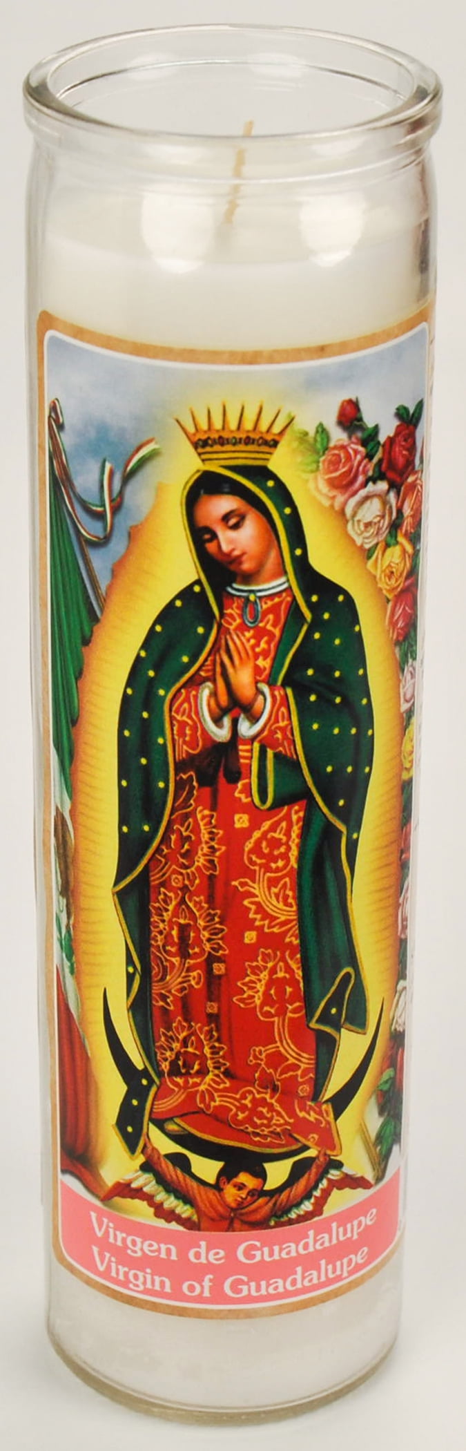 (2 pack) Prayer Candle Dual Saints White Wax, 8 Inch