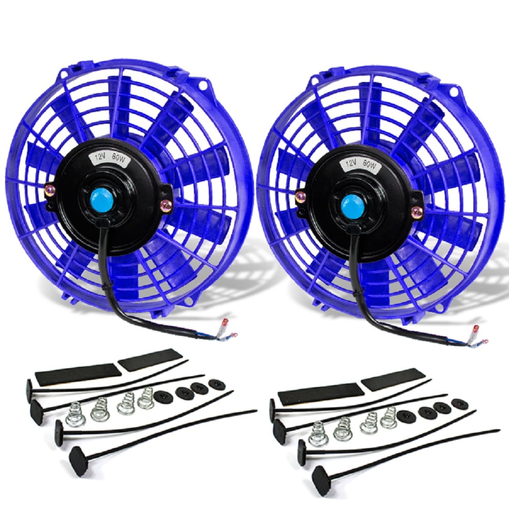 DNA Motoring RAF9BL+FMKX2 2Pcs 9" Inch High Performance Electric Radiator Cooling Fan kit