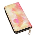 thumbnail image 5 of Premium Textured Vegan Pebble Leather Multicolor Tie Dye Continental Zip Around Wallet, 5 of 6