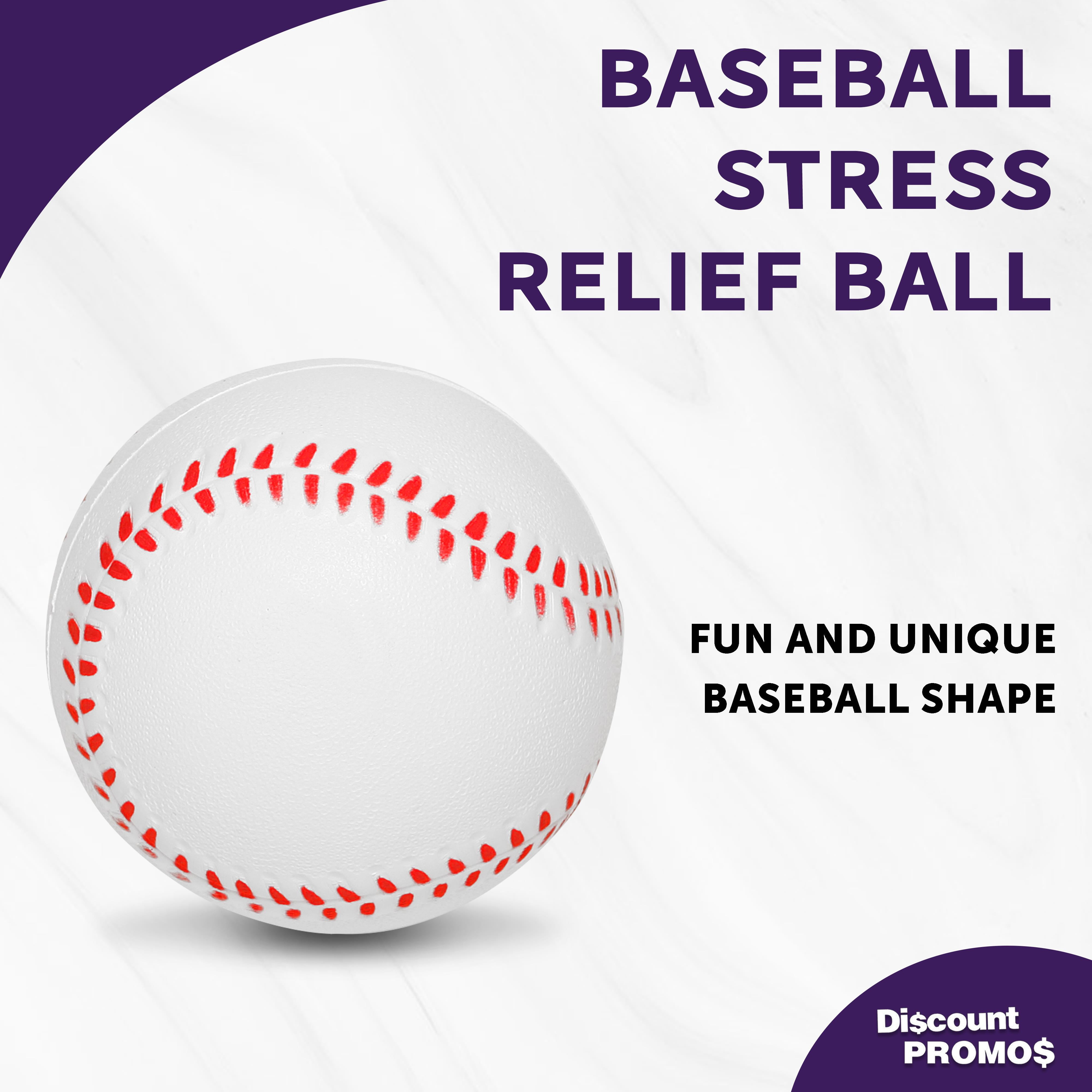 Baseball Stress Balls Set of 10, Bulk Pack - Anxiety Stress Relief, Perfect for Your Desk, Office or Home - White