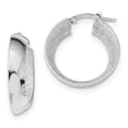 thumbnail image 3 of Versil 14K White Gold Polished and Laser Textured Hoop Earrings by, 3 of 5