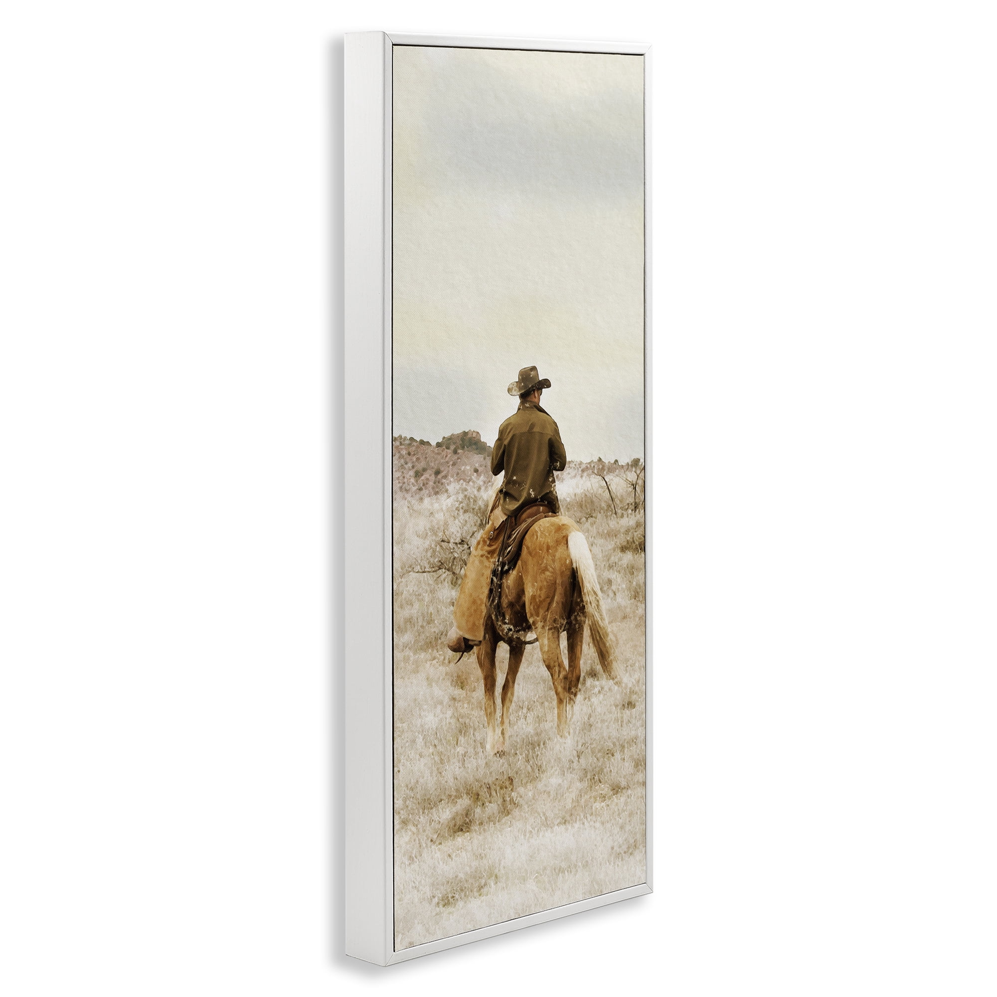 Stupell Industries Wild Wrangling Cowboy White Framed Giclee Art, design by Marcus Prime