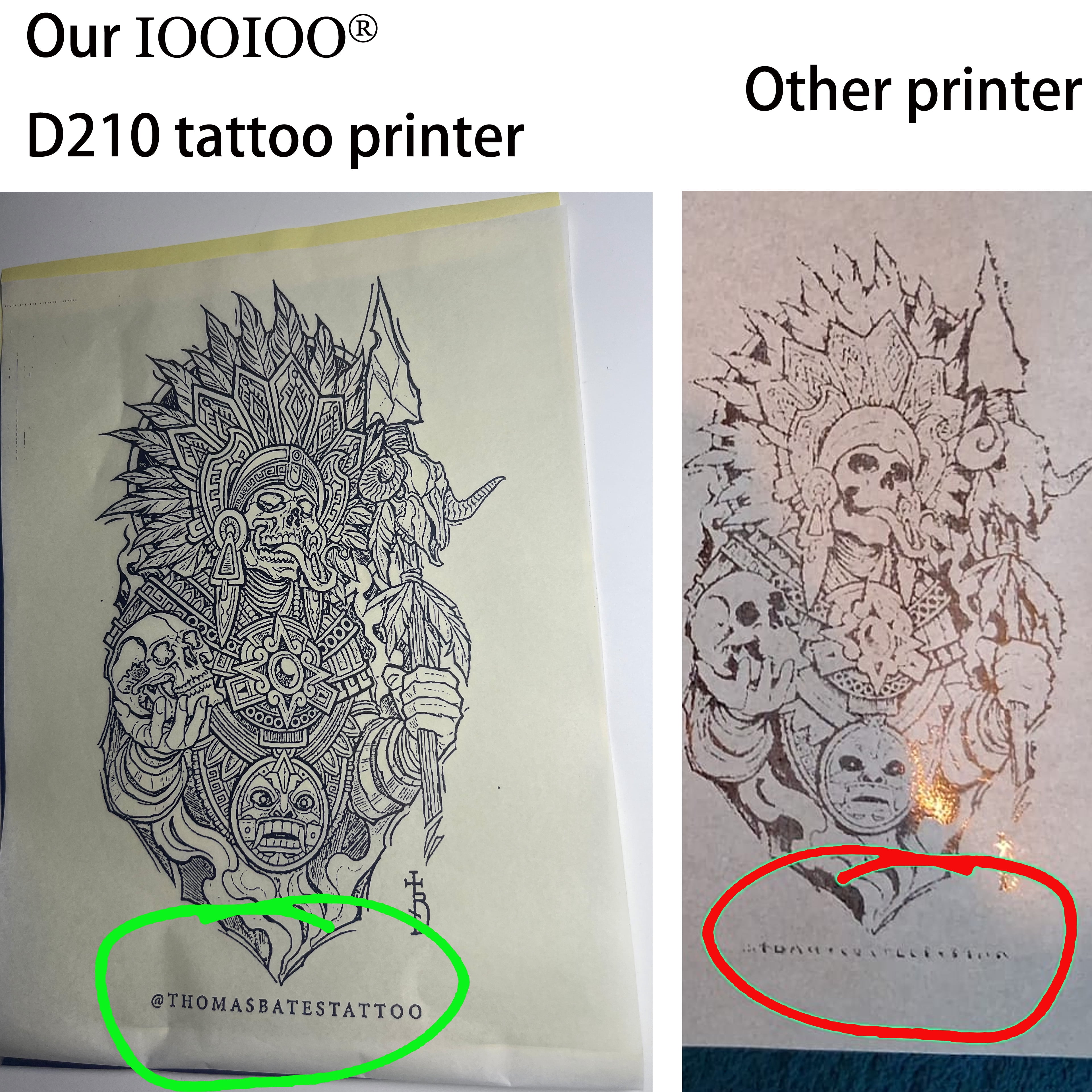 IOOIOO Portable Printer for Tattoo Stencil Transfer Paper, and for 8.5" x 11" Letter Rolled/Folded inkless Thermal Paper