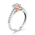 thumbnail image 3 of Gem Stone King 10K White Gold Engagement Ring with Rose Gold Prongs G/H Lab Grown Diamond Set with Moissanite (0.81 Cttw, Size 9), 3 of 4