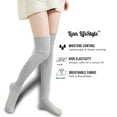 thumbnail image 4 of Meso Women's 2 Pairs Awesome Thigh High Cotton Socks, Comfortable, Soft and Super Durable M1025 6-9 2p3 Grey, 4 of 4