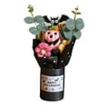 thumbnail image 2 of Ramo de cabeza de calabaza de Halloween, adorno de fantasma de calabaza, decoración, mini flor rosa, 2 of 9