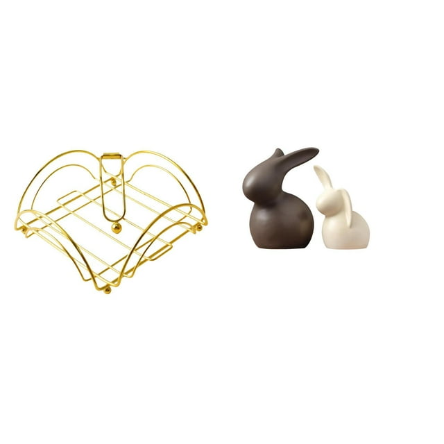 Elegante Juego De Servilleteros De Cerámica Con Forma De Conejito Y Dispensador Con Brazo Pesado Para Almacenamiento De Mesa Y Decoración De Pascua En El Bar, Cafetería Y Comedor De Un Hotel.