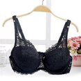 thumbnail image 1 of Sujetador de encaje con escote en V profundo para mujer, sostén push-up moldeador con relleno, ropa interior, lencería bordada, sujetador de talla grande, 1 of 3