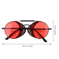 thumbnail image 2 of Lunettes de Soleil Unisexes Mode Lunettes Durables Style Punk pour Cyclisme Sports Extérieur (Monture Noire Verre Rouge), 2 of 8