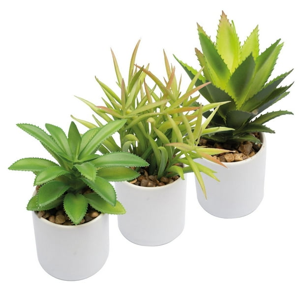 Paquete De 3 Plantas Pequeñas Artificiales Decoracion Hogar verde 1 Sky Green HJ3P3P010001