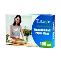 TAcyc 100 Pcs/Pack, aluminum foil white paper bags, 25cm(9.85in)h x 16cm(6.3in)l x 4cm(1.6in)w