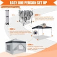 thumbnail image 2 of HOTEEL Canopy 10x10 Waterproof Pop up Canopy Tent with 4 Sidewalls Outdoor Event Shelter Tent for Parties Sun Shade Party Commercial Canopy with Air Vent & One Push Central Button, Light Gray, 2 of 8