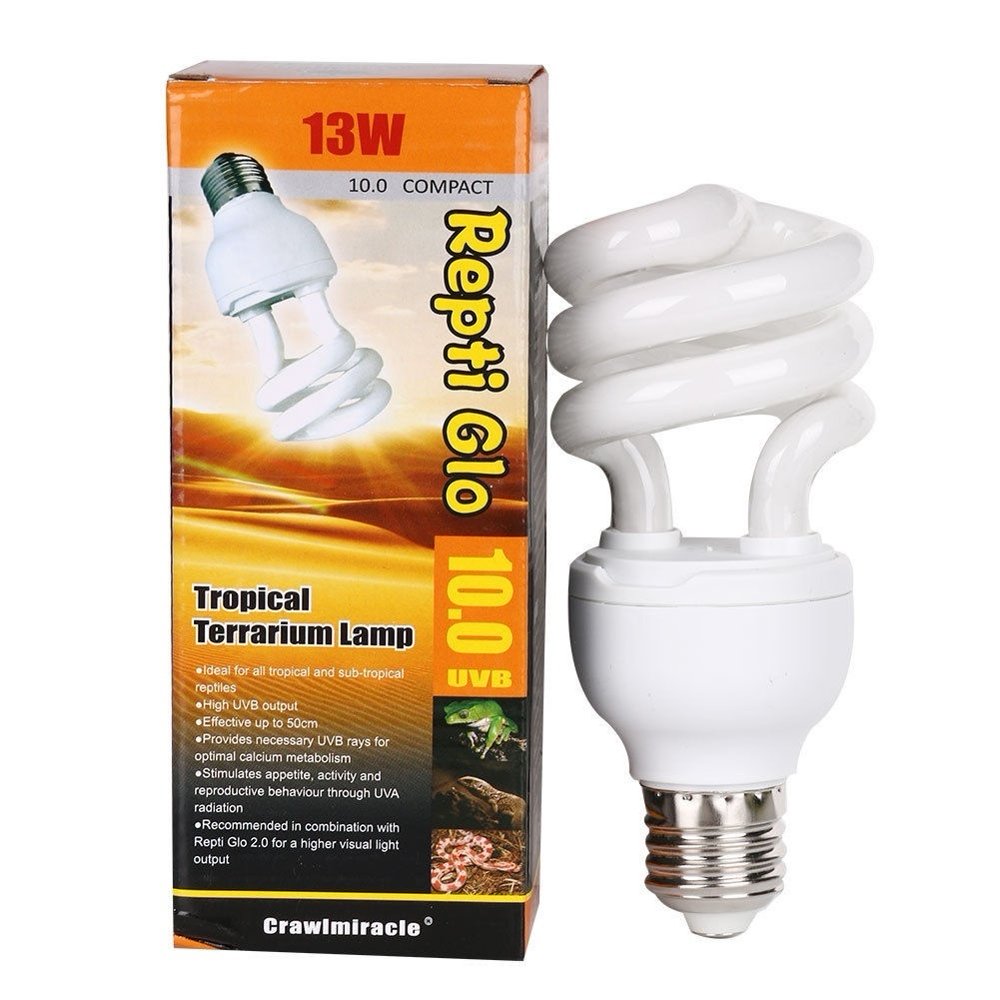 Reptile 10.0 UVB 13W Compact Light Fluorescent Desert Terrarium Lamp