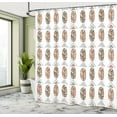 thumbnail image 4 of Ambesonne Salmon Shower Curtain, Basic Hand Drawn Leaves Art, 69"Wx75"L, Pale Sage Green Salmon, 4 of 4