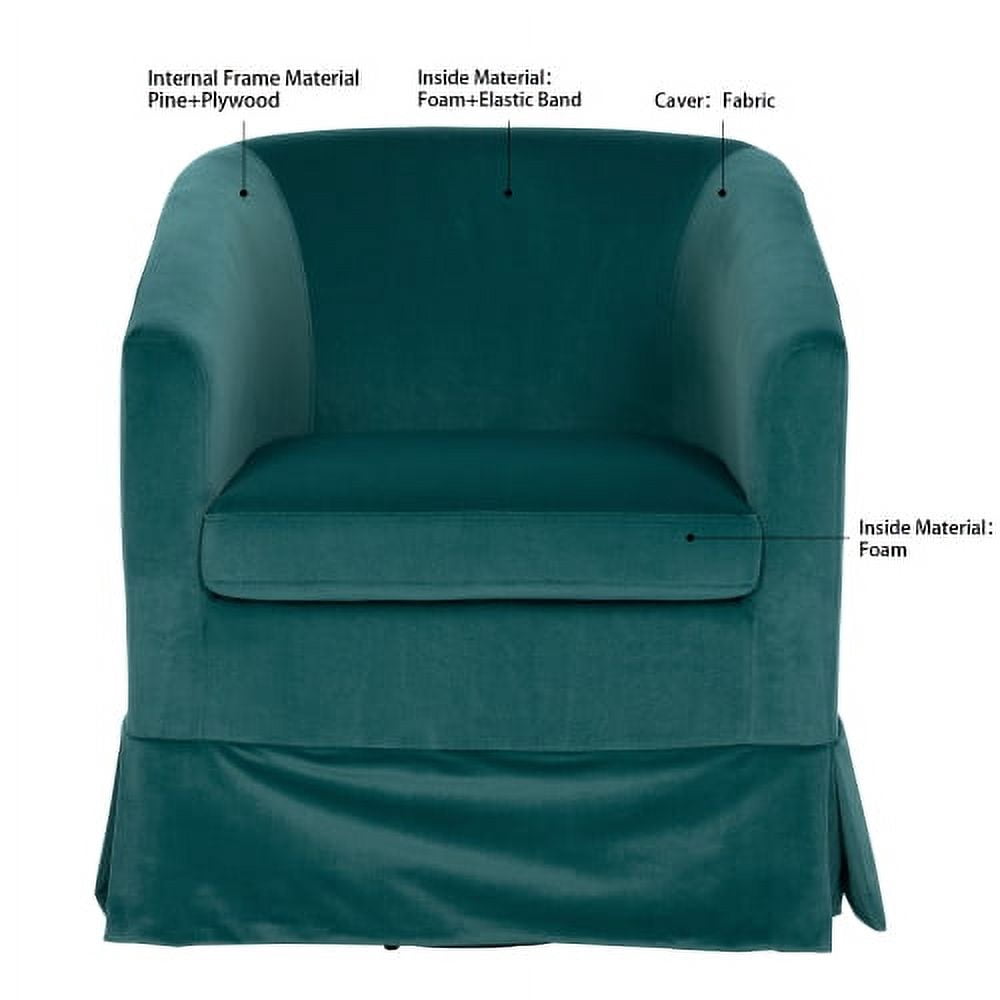BSHTI 27.36inch Wide Swivel Chair,Mid-century Swivel Chair with Armrest for Livingroom