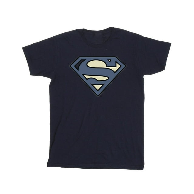DC Comics T-Shirt en Coton pour Filles Superman à Logo Bleu Indigo