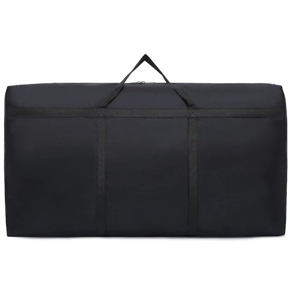 Bopika Foldable Duffle Bag with Zippers and Handles, Ideal for Travel and Storage, Black