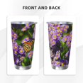thumbnail image 3 of Susaid butterflies and Gardens Print 20oz Car Cup,Insulated Coffee Cup Fully Spill Proof Travel Coffee Mug, Stainless Steel Tumbler for Work Home Outdoor Car-Straw Three-piece Set, 3 of 8