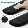 thumbnail image 2 of Namzi Upgrade Enlarge Silky and Superfine Fabric Gel Memory Foam Keyboard Wrist Rest Set, Ergonomic Keyboard Mouse Wrist Support for Typing Pain Relief, Comfort for Office, Computer, Black, 2 of 3