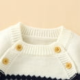 thumbnail image 3 of Generic Girls Warm Blouse Baby Girl Boy Cotton Knitted Sweater Romper Jumpsuit Outfits Hat Set Long Sleeve Cable Knit Sweater Romper Jumpsuit Outfit, 3 of 4