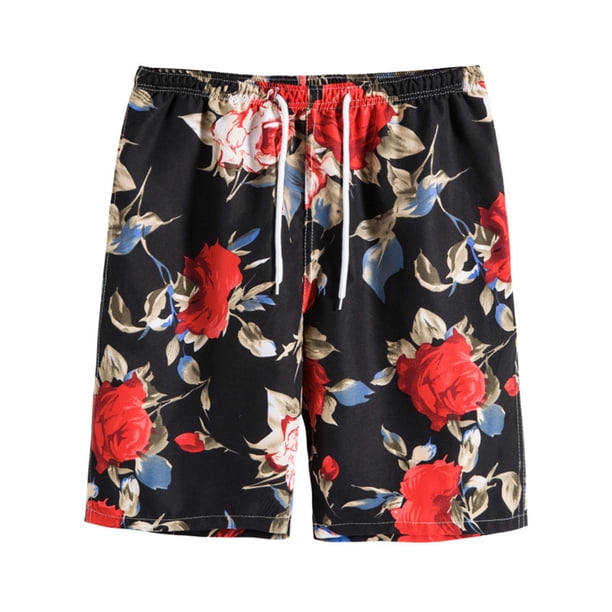 Augper Swim Trunks Fashion Men's Elastic Waistb and Beam Beach Line Belt Casual Sports Shorts