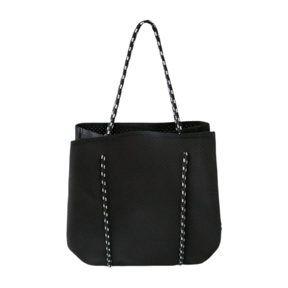 FVDPWYE Neoprene Bag for Women with Inner Pouch Beach Basket Shoulder Bag Beach Tote Bag Black
