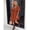 Rust Brown-L, variant on Womens Rust Brown V-Neck Lace Insert Boho Short Dress With Flutter Sleeves