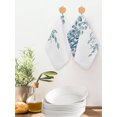 thumbnail image 2 of Eucalyptus Leaves Kitchen Dish Towels for Drying Dishes Set of 2, Light Blue Summer Botanical Weeping Waffle Weave Microfiber Hand Tea Bathroom Towels Quick Dry & Absorbent Towel 12x12, 2 of 7
