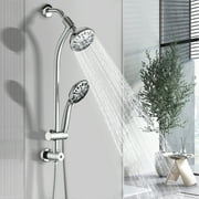 PROOX Drill-Free Rain Shower Handheld Showerhead Combo with Stainless Steel Slide Bar