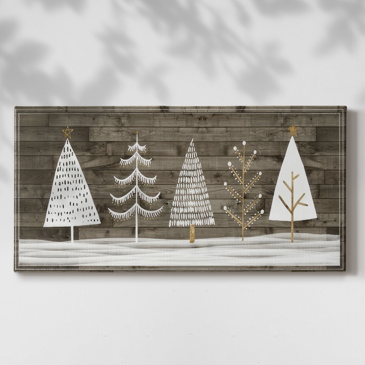 Wooded White Christmas Collection D- Gallery Wrapped Canvas